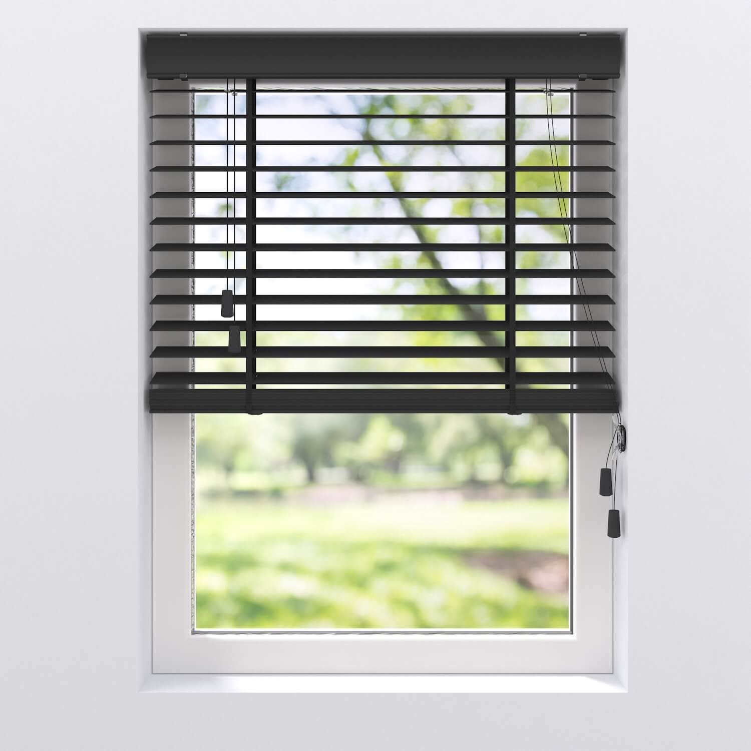 Store Vénitien Bambou Noir image of Stores Vénitiens made of Material slats: Bamboo • Material head rail: Steel • Material bottom bar: Bamboo • Moisture resistant: slightly moisture resistant • Can be shortened: Is not adviseable